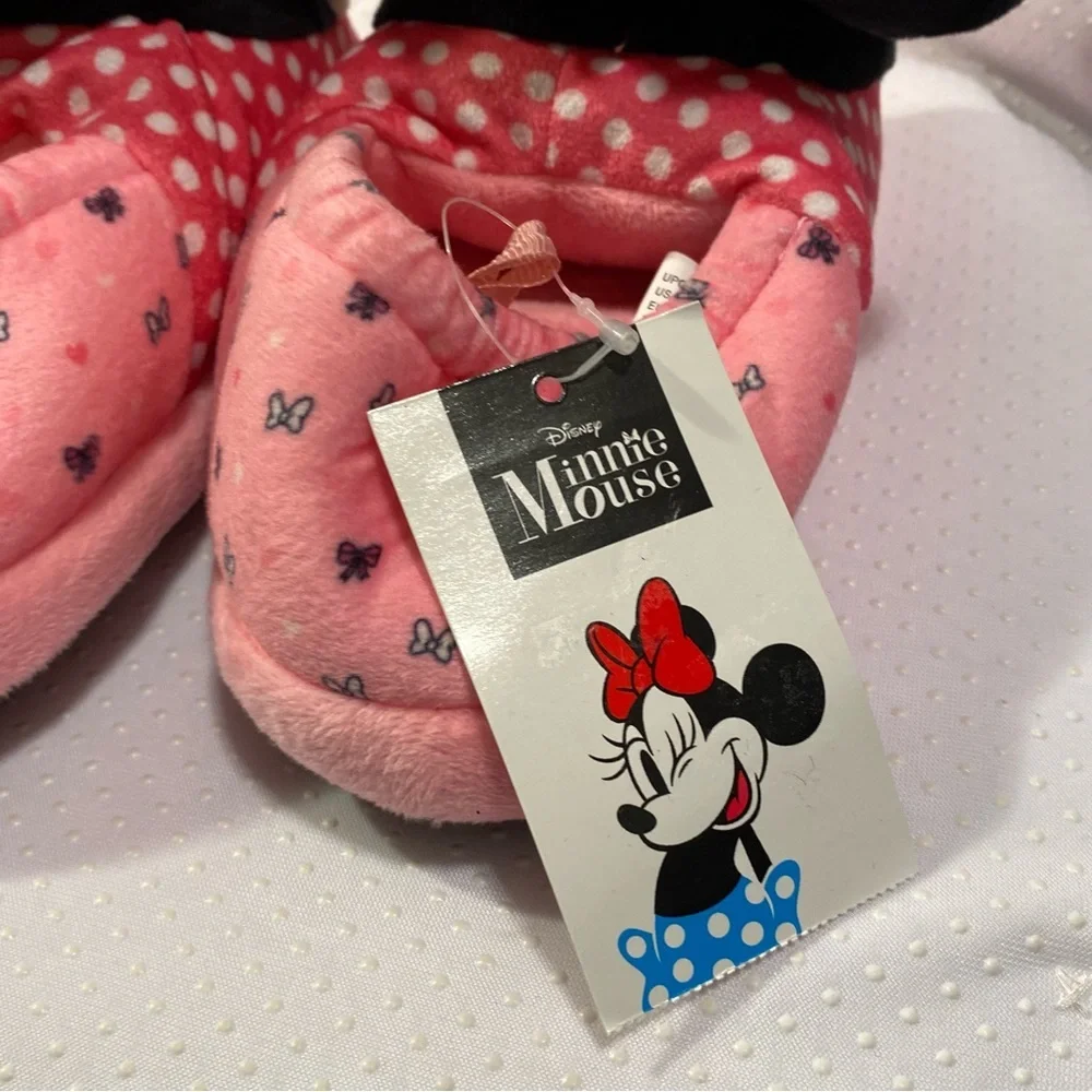 Minnie Mouse Slippers Girls‎ Size 11-12 Pink Slip On New
